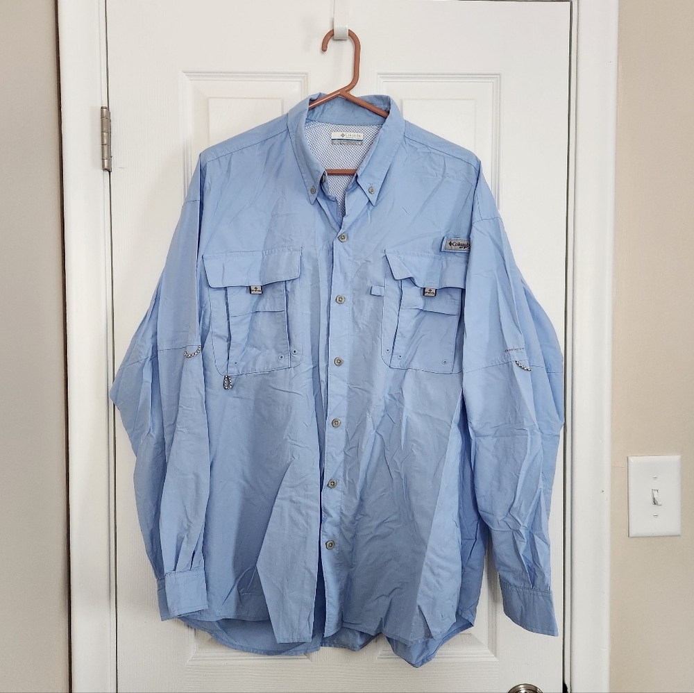 Columbia Light Blue Button-Up Shirt